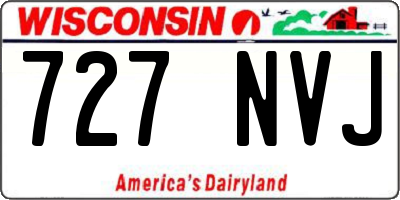 WI license plate 727NVJ