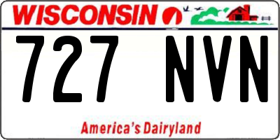 WI license plate 727NVN