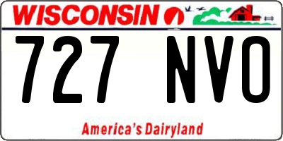 WI license plate 727NVO