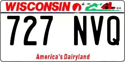 WI license plate 727NVQ
