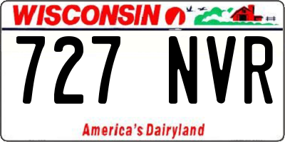 WI license plate 727NVR