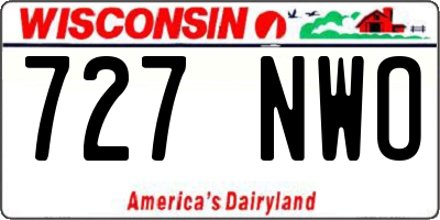 WI license plate 727NWO