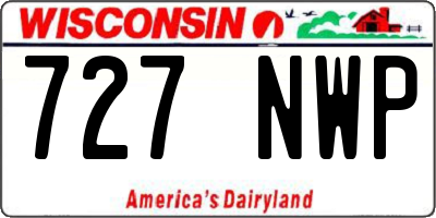 WI license plate 727NWP