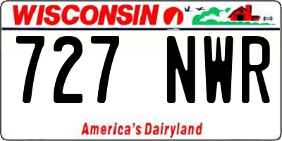 WI license plate 727NWR