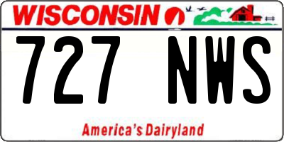 WI license plate 727NWS