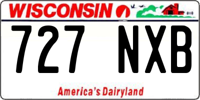 WI license plate 727NXB