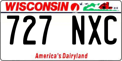 WI license plate 727NXC