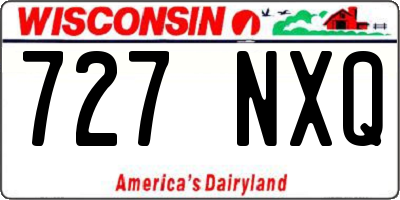 WI license plate 727NXQ