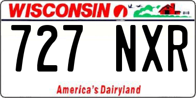 WI license plate 727NXR