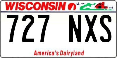 WI license plate 727NXS