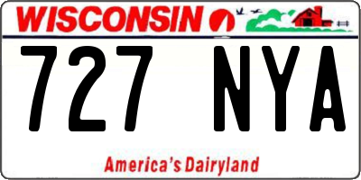 WI license plate 727NYA