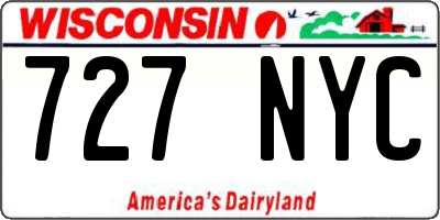 WI license plate 727NYC