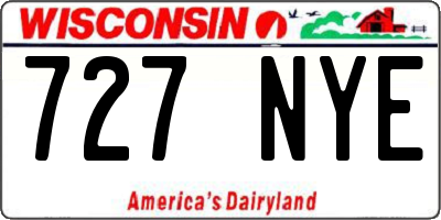 WI license plate 727NYE
