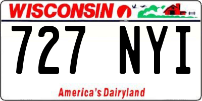 WI license plate 727NYI