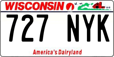 WI license plate 727NYK