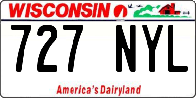 WI license plate 727NYL