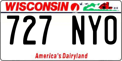 WI license plate 727NYO