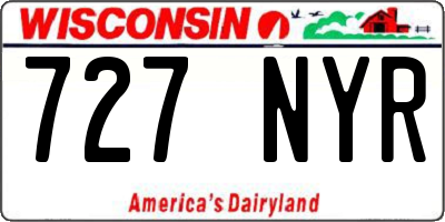 WI license plate 727NYR