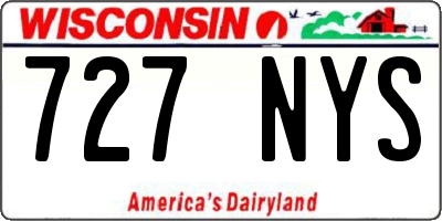 WI license plate 727NYS