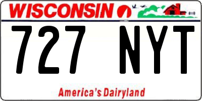 WI license plate 727NYT
