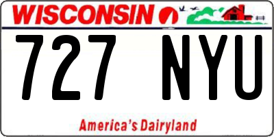 WI license plate 727NYU