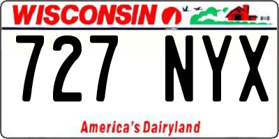 WI license plate 727NYX