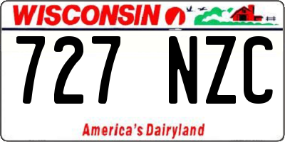 WI license plate 727NZC