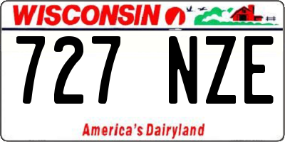 WI license plate 727NZE