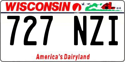 WI license plate 727NZI