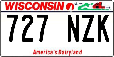 WI license plate 727NZK