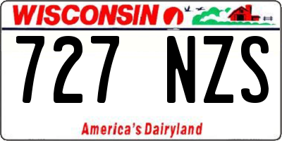 WI license plate 727NZS