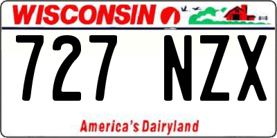 WI license plate 727NZX