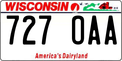 WI license plate 727OAA