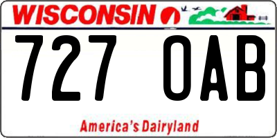 WI license plate 727OAB