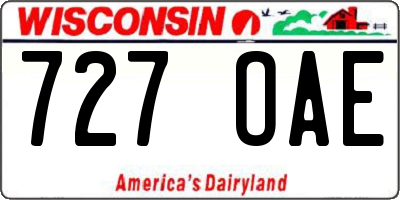 WI license plate 727OAE
