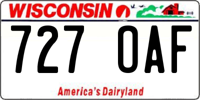 WI license plate 727OAF