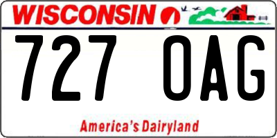 WI license plate 727OAG