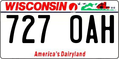 WI license plate 727OAH
