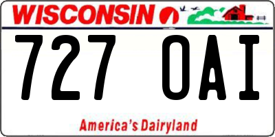 WI license plate 727OAI