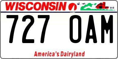 WI license plate 727OAM