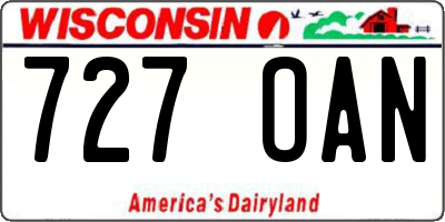 WI license plate 727OAN