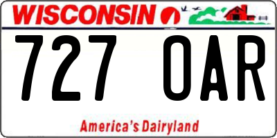 WI license plate 727OAR