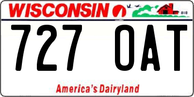 WI license plate 727OAT