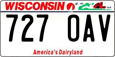 WI license plate 727OAV