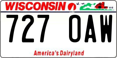 WI license plate 727OAW