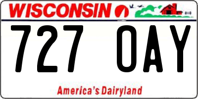 WI license plate 727OAY