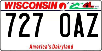WI license plate 727OAZ