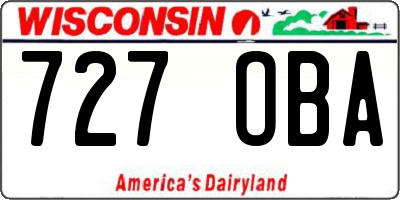 WI license plate 727OBA