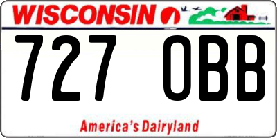 WI license plate 727OBB