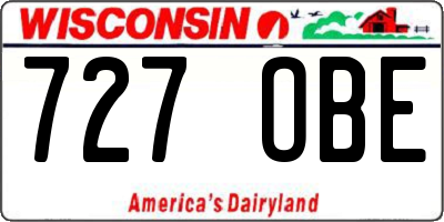 WI license plate 727OBE